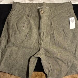 Old Navy Olive Linen Shorts